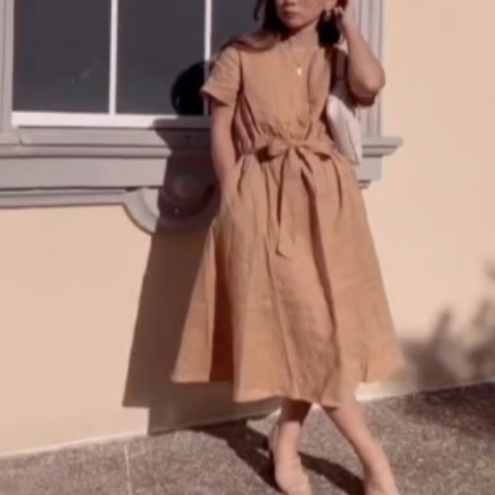 Grae Cove 100% Linen A-line Dress, Sz Large, European Vibes, Summer Vacation